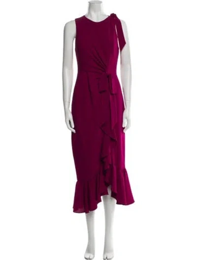 Pre-owned Cinq À Sept Crew Neck Long Dress In Purple
