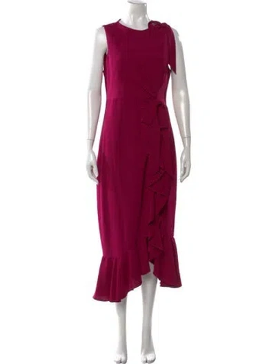 Pre-owned Cinq À Sept Crew Neck Long Dress In Purple