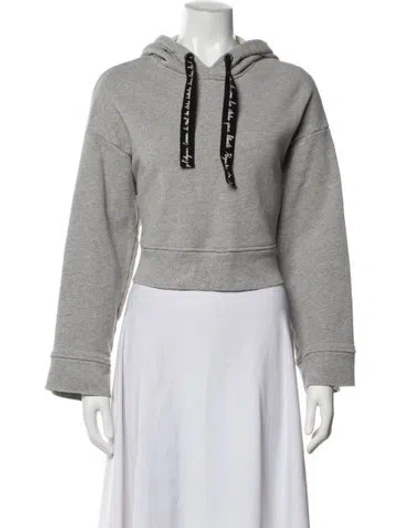 Pre-owned Cinq À Sept Crew Neck Long Sleeve Hoodie In Gray