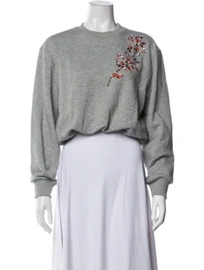 Pre-owned Cinq À Sept Crew Neck Long Sleeve Sweatshirt In Grey