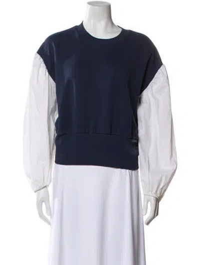 Pre-owned Cinq À Sept Crew Neck Long Sleeve Sweatshirt In Multi