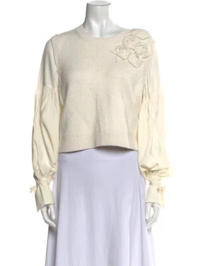 Pre-owned Cinq À Sept Crew Neck Long Sleeve Sweatshirt In Neutral