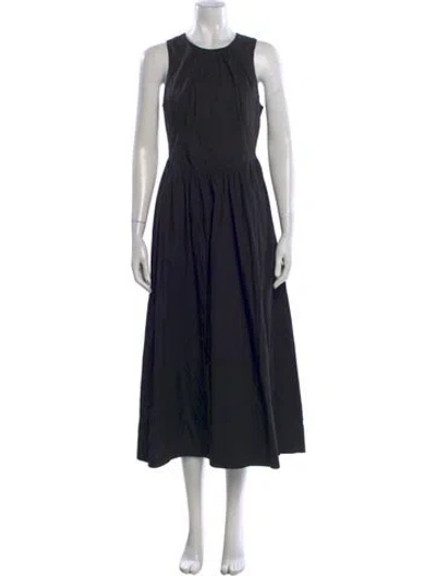Pre-owned Cinq À Sept Crew Neck Midi Length Dress In Blue