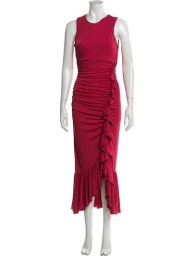 Pre-owned Cinq À Sept Crew Neck Midi Length Dress W/ Tags In Pink