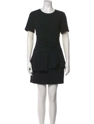 Pre-owned Cinq À Sept Crew Neck Mini Dress In Black