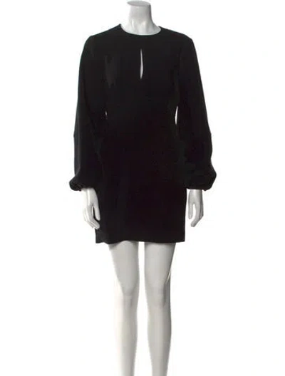 Pre-owned Cinq À Sept Crew Neck Mini Dress In Black