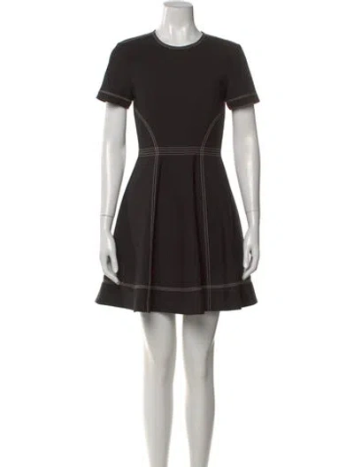 Pre-owned Cinq À Sept Crew Neck Mini Dress In Black