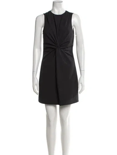 Pre-owned Cinq À Sept Crew Neck Mini Dress In Black