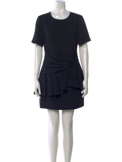 Pre-owned Cinq À Sept Crew Neck Mini Dress In Black