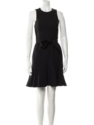 Pre-owned Cinq À Sept Crew Neck Mini Dress In Black