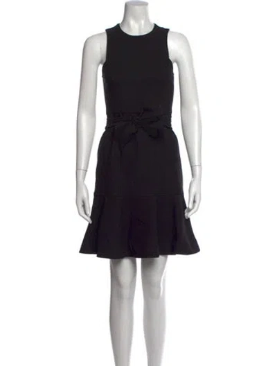 Pre-owned Cinq À Sept Crew Neck Mini Dress In Black