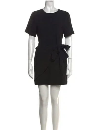 Pre-owned Cinq À Sept Crew Neck Mini Dress In Black