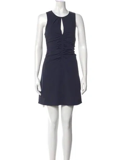 Pre-owned Cinq À Sept Crew Neck Mini Dress In Blue