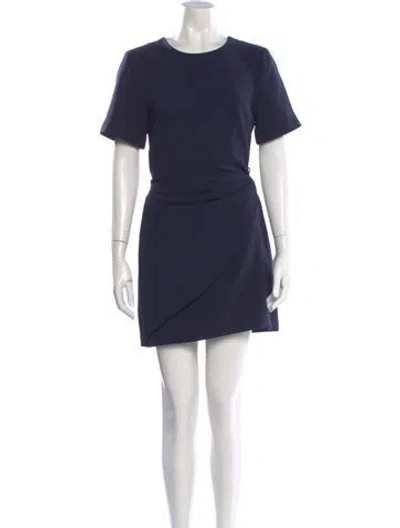 Pre-owned Cinq À Sept Crew Neck Mini Dress In Blue