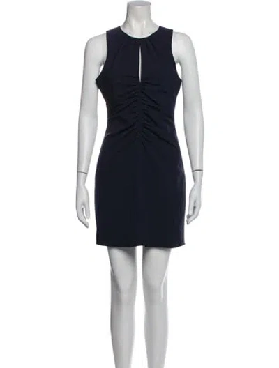 Pre-owned Cinq À Sept Crew Neck Mini Dress In Blue