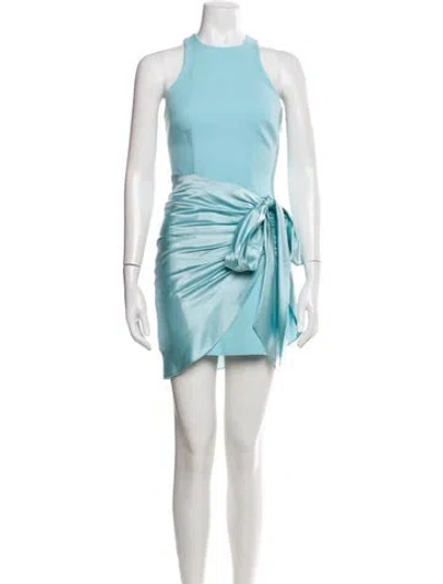 Pre-owned Cinq À Sept Crew Neck Mini Dress In Blue
