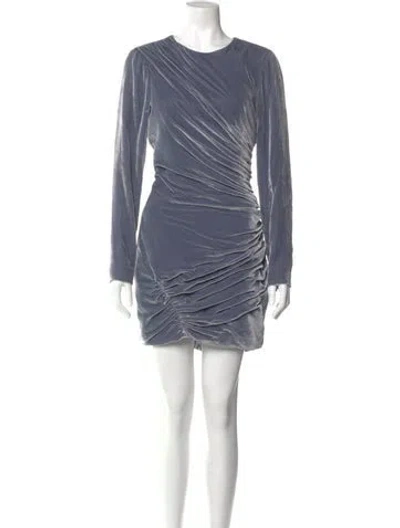 Pre-owned Cinq À Sept Crew Neck Mini Dress In Blue