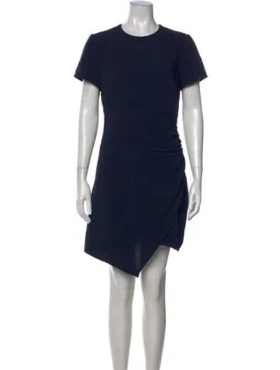 Pre-owned Cinq À Sept Crew Neck Mini Dress In Blue