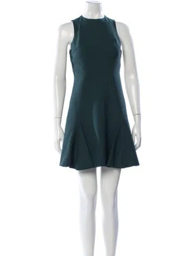 Pre-owned Cinq À Sept Crew Neck Mini Dress In Blue