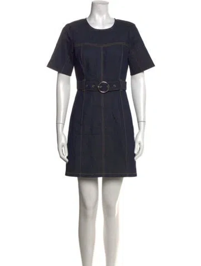 Pre-owned Cinq À Sept Crew Neck Mini Dress In Blue