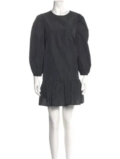 Pre-owned Cinq À Sept Crew Neck Mini Dress In Gray