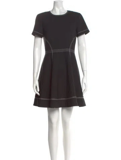 Pre-owned Cinq À Sept Crew Neck Mini Dress In Gray