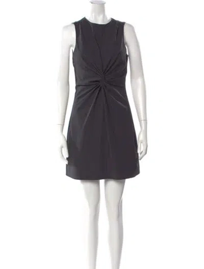 Pre-owned Cinq À Sept Crew Neck Mini Dress In Gray