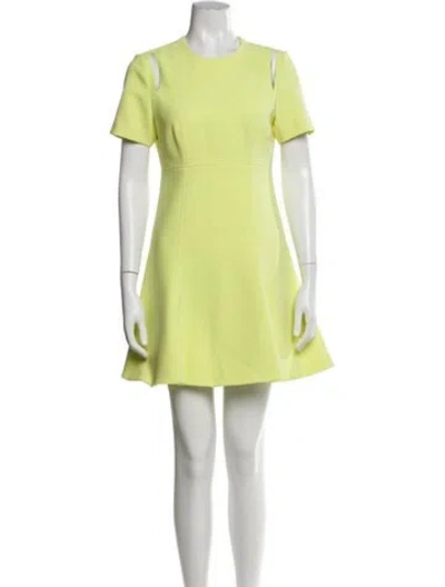 Pre-owned Cinq À Sept Crew Neck Mini Dress In Green