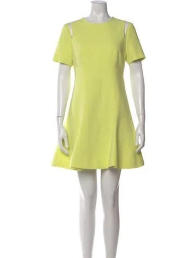 Pre-owned Cinq À Sept Crew Neck Mini Dress In Green