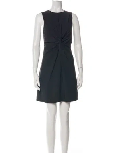 Pre-owned Cinq À Sept Crew Neck Mini Dress In Green