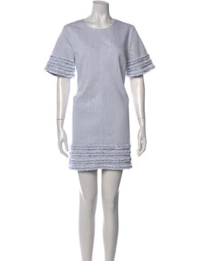 Pre-owned Cinq À Sept Crew Neck Mini Dress In Multi