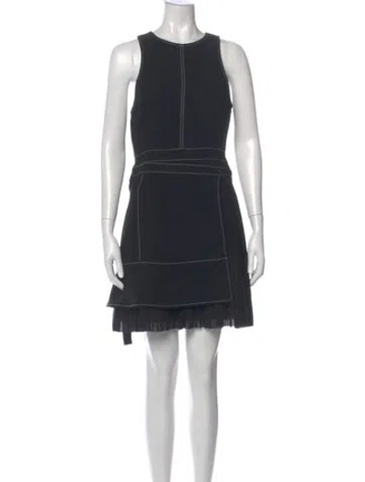 Pre-owned Cinq À Sept Crew Neck Mini Dress In Multi