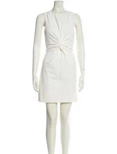 Pre-owned Cinq À Sept Crew Neck Mini Dress In Neutral
