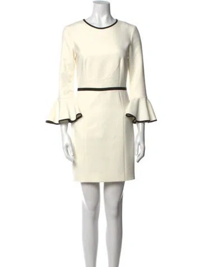 Pre-owned Cinq À Sept Crew Neck Mini Dress In Neutral