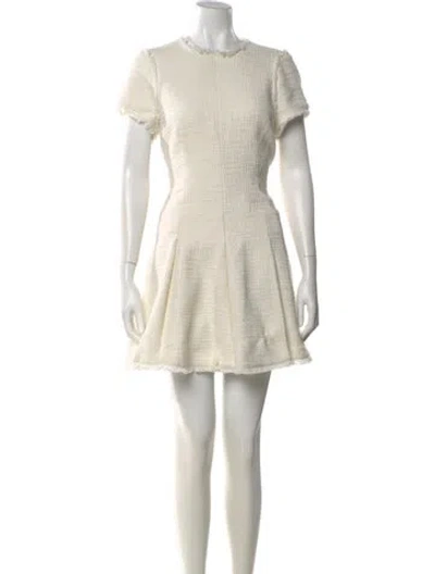 Pre-owned Cinq À Sept Crew Neck Mini Dress In Neutral