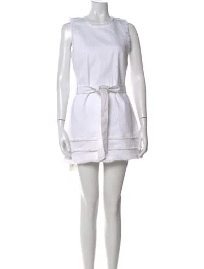 Pre-owned Cinq À Sept Crew Neck Mini Dress In Neutral