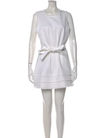 Pre-owned Cinq À Sept Crew Neck Mini Dress In Neutral