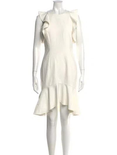 Pre-owned Cinq À Sept Crew Neck Mini Dress In Neutral