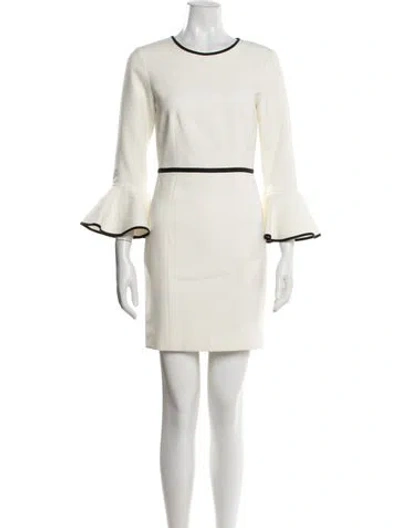 Pre-owned Cinq À Sept Crew Neck Mini Dress In Neutral