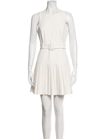Pre-owned Cinq À Sept Crew Neck Mini Dress In Neutrals