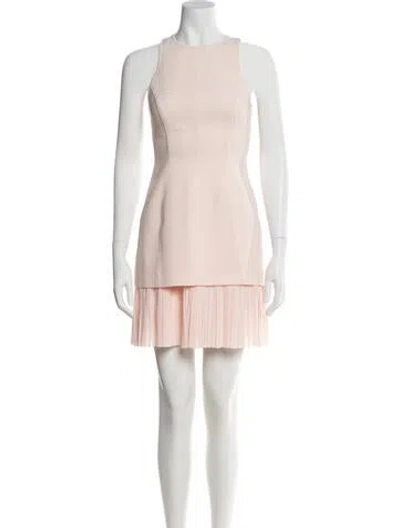 Pre-owned Cinq À Sept Crew Neck Mini Dress In Pink