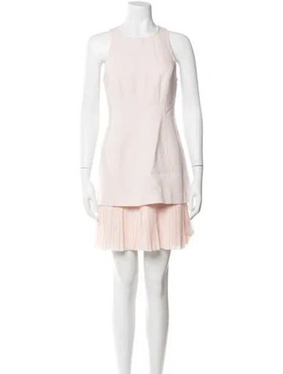 Pre-owned Cinq À Sept Crew Neck Mini Dress In Pink