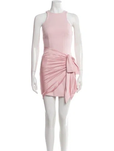 Pre-owned Cinq À Sept Crew Neck Mini Dress In Pink