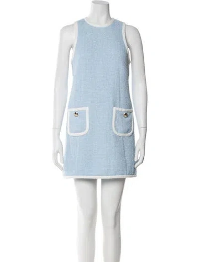 Pre-owned Cinq À Sept Crew Neck Mini Dress W/ Tags In Blue