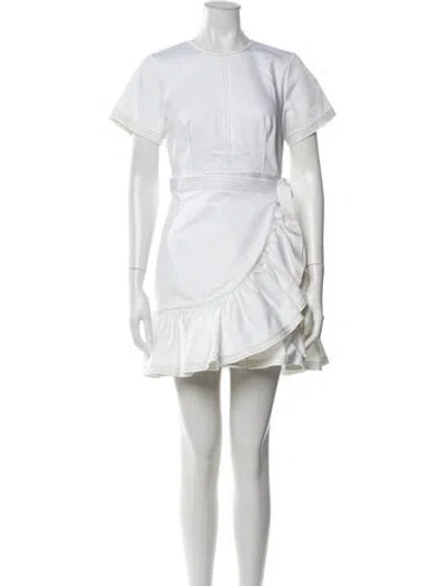 Pre-owned Cinq À Sept Crew Neck Mini Dress W/ Tags In White