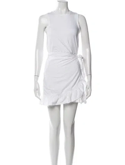 Pre-owned Cinq À Sept Crew Neck Mini Dress In White