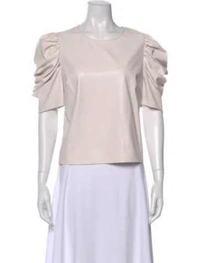Pre-owned Cinq À Sept Crew Neck Short Sleeve Top In Neutral