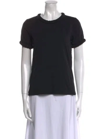 Pre-owned Cinq À Sept Crew Neck Short Sleeve T-shirt In Black