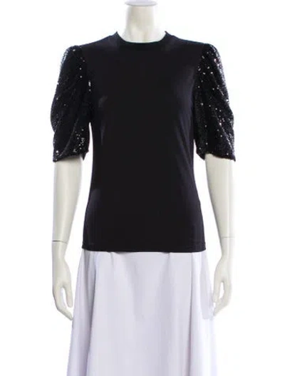 Pre-owned Cinq À Sept Crew Neck Short Sleeve T-shirt In Black