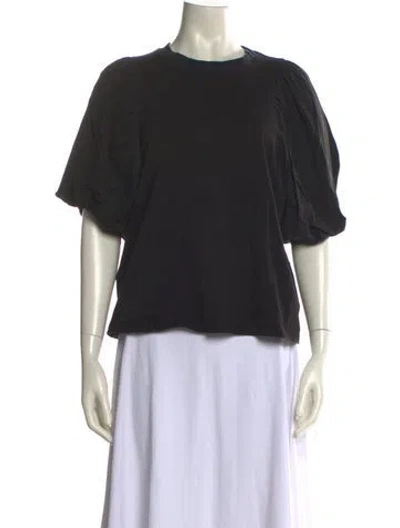Pre-owned Cinq À Sept Crew Neck Short Sleeve T-shirt In Black
